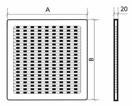 картинка 1515РРП, Решетка вентиляционная регулируемая АБС 150*150 50шт/уп в магазине ТМК