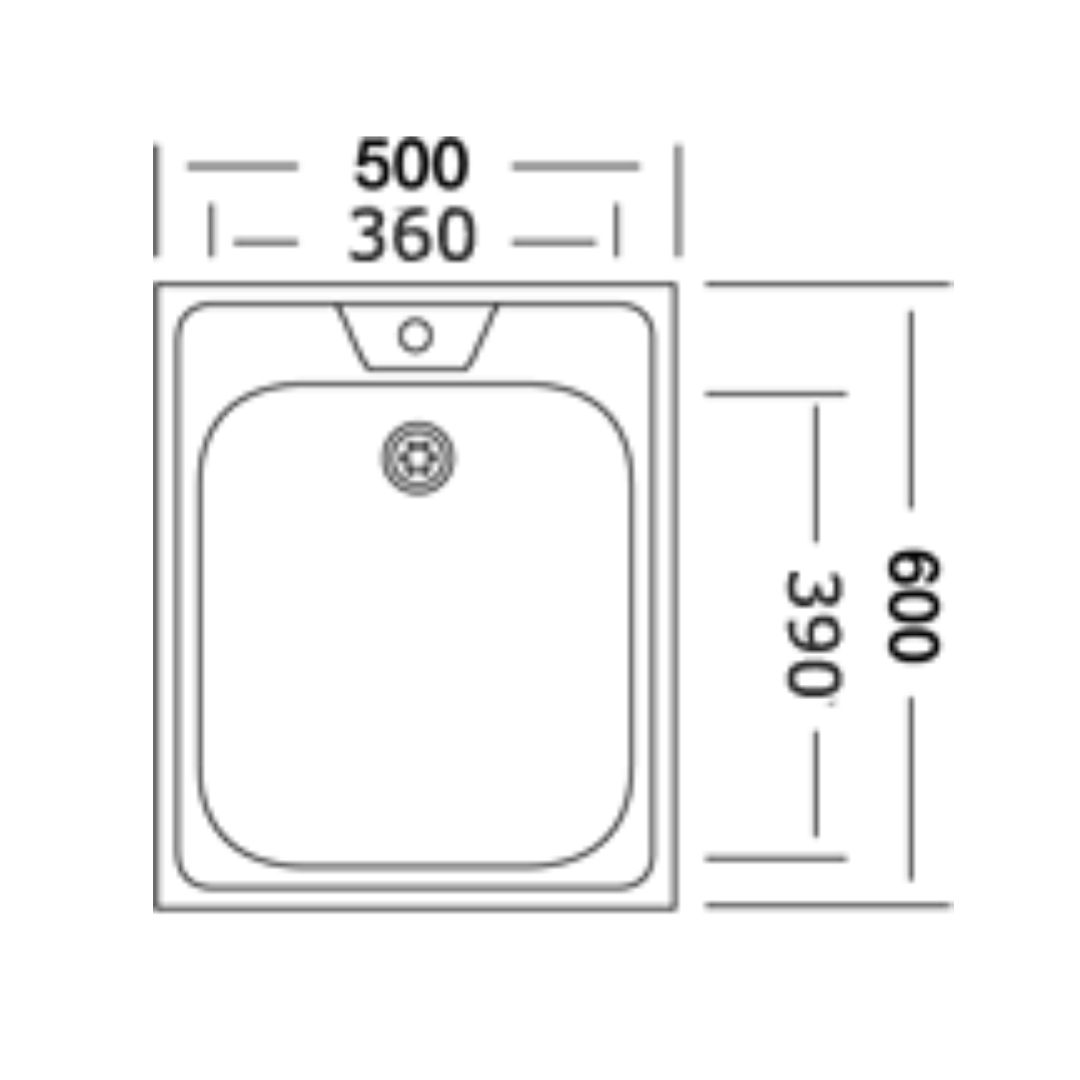 картинка Мойка кухонная 50*60 0,40мм, глубина чаши 13см  (б/с) 20шт/уп в магазине ТМК